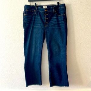 Jcrew denim flare with raw hem Sz 32P